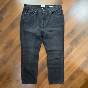 Frame Le Pegged Jeans Beacon Bay Black High Rise Straight Casual Minimalist 32